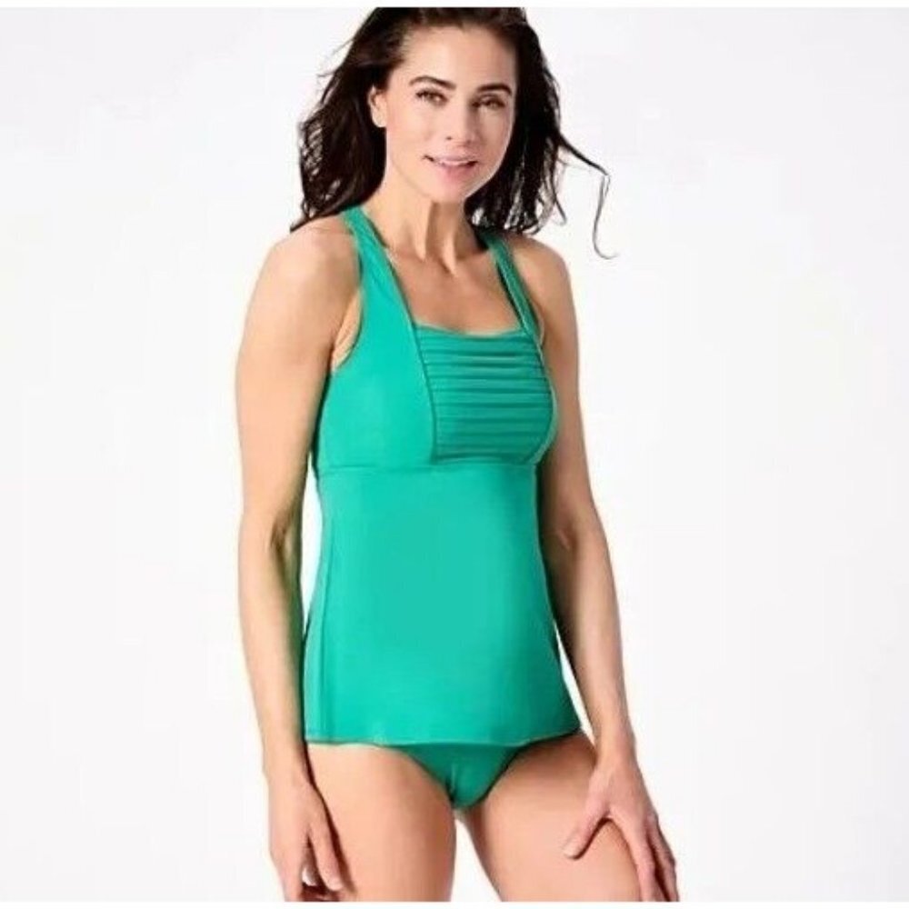 Denim&Co Women's Teal Tankini